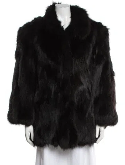 Pre-owned Fur Fox  Coat In Black