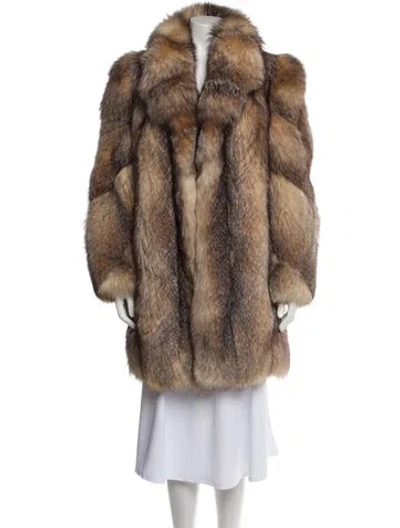 Pre-owned Fur Fox  Coat In Brown