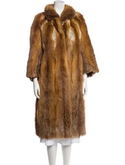 Pre-owned Fur Fox  Coat In Brown