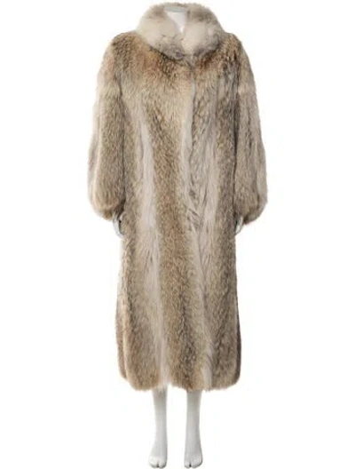Pre-owned Fur Fox  Coat In Gray