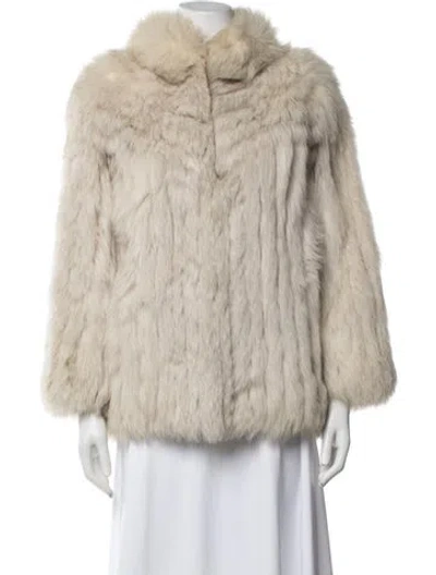 Pre-owned Fur Fox  Coat In Neutrals