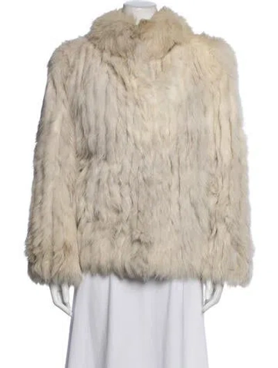 Pre-owned Fur Fox  Coat In Neutrals