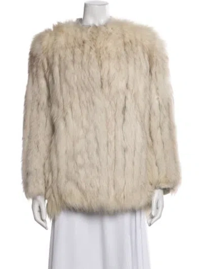 Pre-owned Fur Fox  Coat In Neutrals