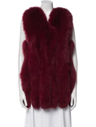 Pre-owned Fur Fox  Coat In Red