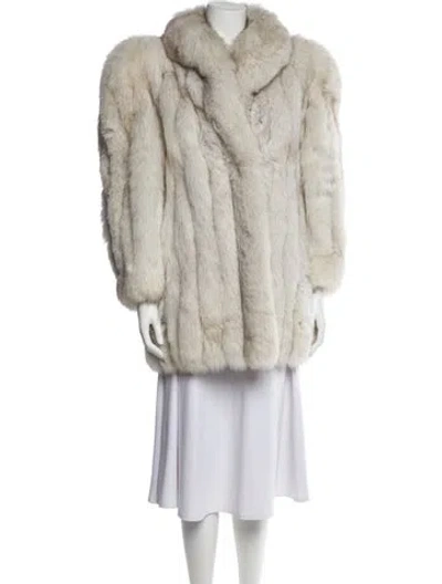 Pre-owned Fur Fox   Faux  Coat In Neutral