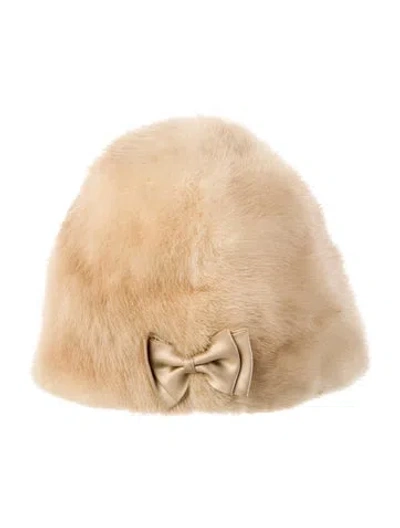 Pre-owned Fur Fox  Hat In Neutral