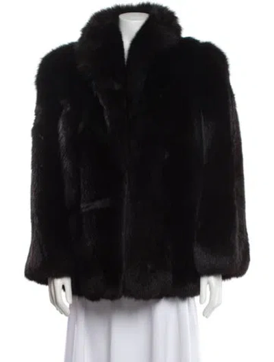 Pre-owned Fur Fox  Jacket In Black