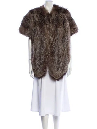 Pre-owned Fur Fox  Jacket In Brown