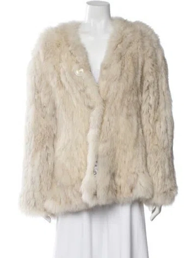 Pre-owned Fur Fox  Jacket In Neutral