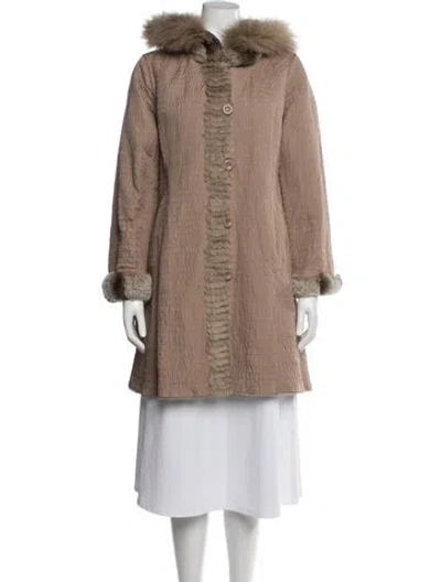 Pre-owned Fur Fox  Jacket In Neutrals