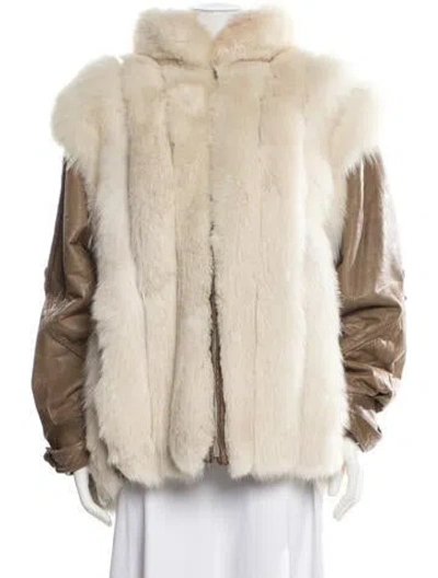 Pre-owned Fur Fox  Jacket In Neutrals