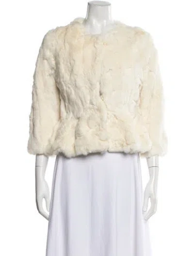 Pre-owned Fur Fox  Jacket In Neutrals