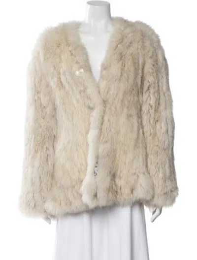 Pre-owned Fur Fox  Jacket In Neutrals