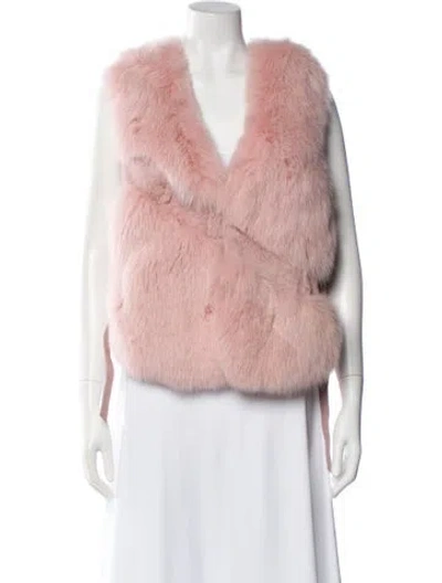 Pre-owned Fur Fox  Jacket In Pink