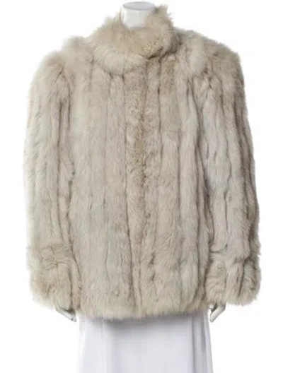 Pre-owned Fur Fox  Jacket In White