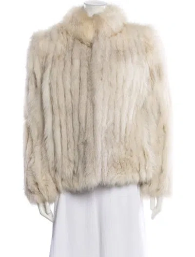 Pre-owned Fur Fox  Jacket In White