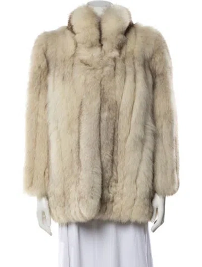 Pre-owned Fur Fox  Jacket In White
