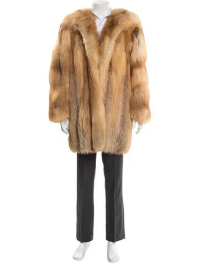 Pre-owned Fur Fox  Overcoat In Brown