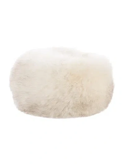 Pre-owned Fur Fox  Pillbox Hat In Neutrals