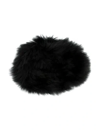 Pre-owned Fur Fox Hat In Black