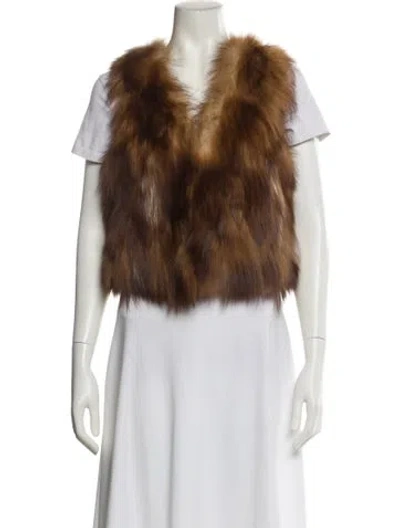 Pre-owned Fur Fox Jacket In Brown