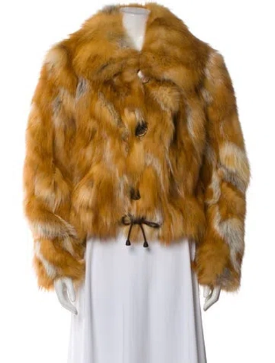 Pre-owned Fur Fox Jacket In Brown