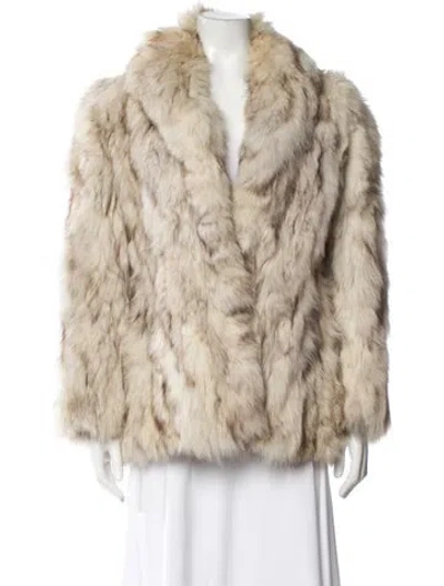 Pre-owned Fur Fox Patterned  Coat In Gray