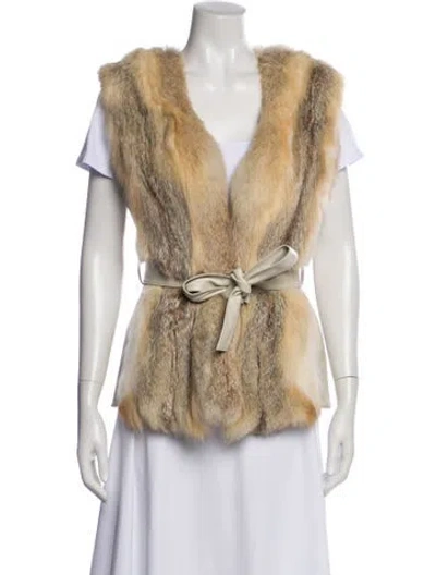 Pre-owned Fur Fox Vest In Neutral