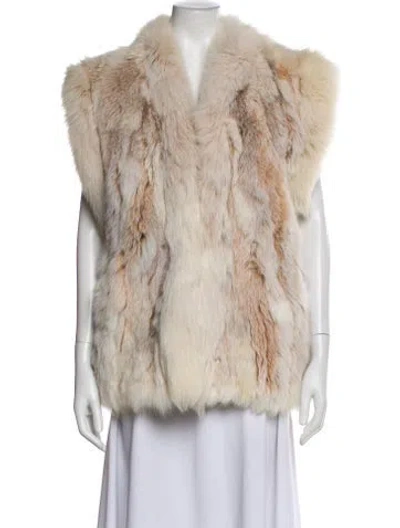 Pre-owned Fur Fox Vest In Neutral