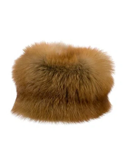 Pre-owned Fur Fox Winter Hat In Brown