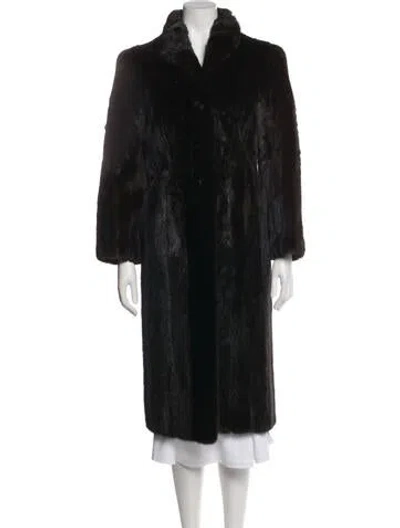 Pre-owned Fur Friedman Mink Faux  Coat In Brown