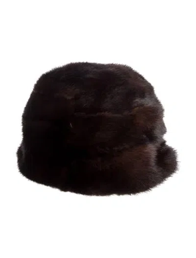 Pre-owned Fur Full  Hat In Brown