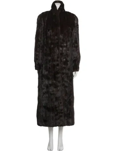 Pre-owned Fur Coat In Blue