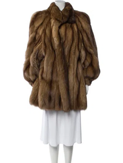 Pre-owned Fur Coat In Brown