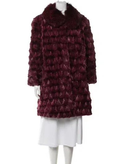 Pre-owned Fur Coat In Burgundy
