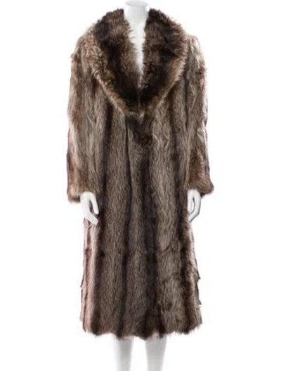 Pre-owned Fur Coat In Neutral