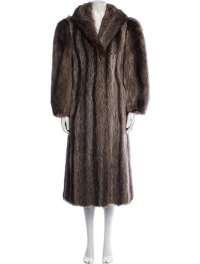 Pre-owned Fur Coat In Neutrals
