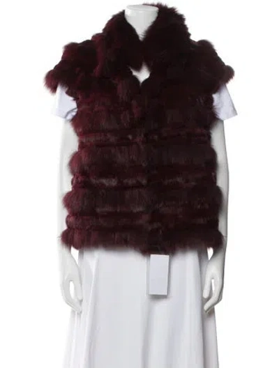 Pre-owned Fur Jacket In Burgundy