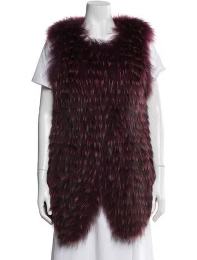 Pre-owned Fur Jacket In Burgundy