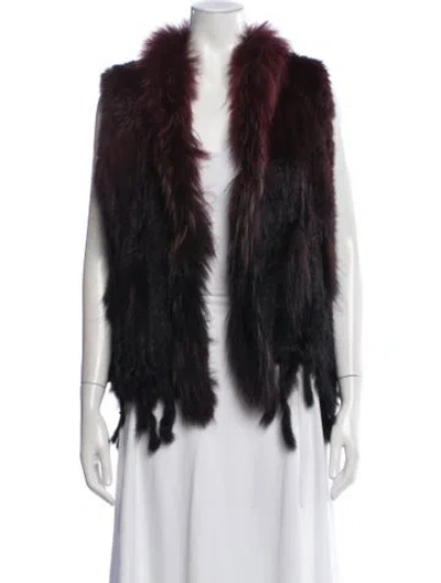Pre-owned Fur Jacket In Burgundy