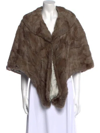 Pre-owned Fur Jacket In Gray