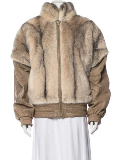 Pre-owned Fur Jacket In Neutral