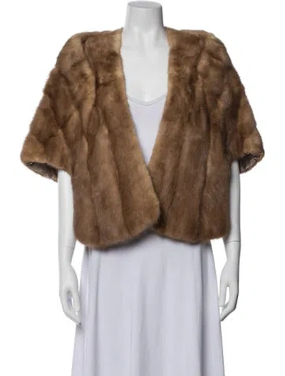 Pre-owned Fur Jacket In Neutrals