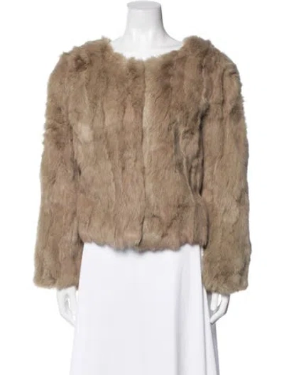 Pre-owned Fur Jacket In Neutrals