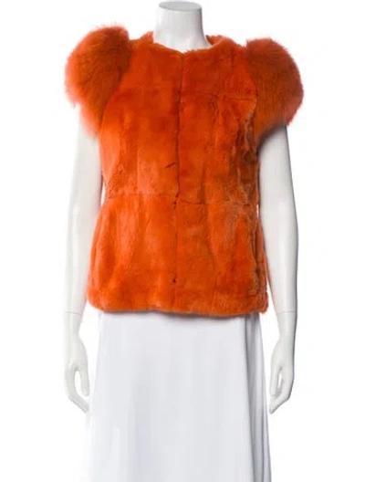Pre-owned Fur Jacket In Orange