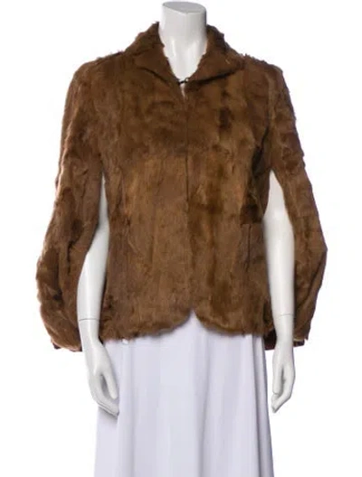 Pre-owned Fur Goat  Cape In Brown