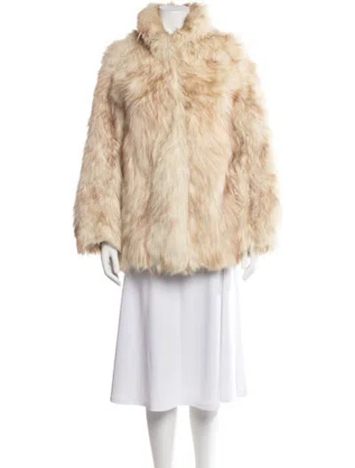 Pre-owned Fur Goat   Coat In Neutrals