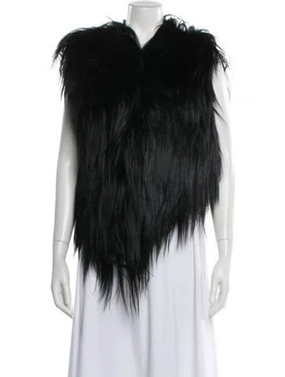 Pre-owned Fur Goat   Vest In Black