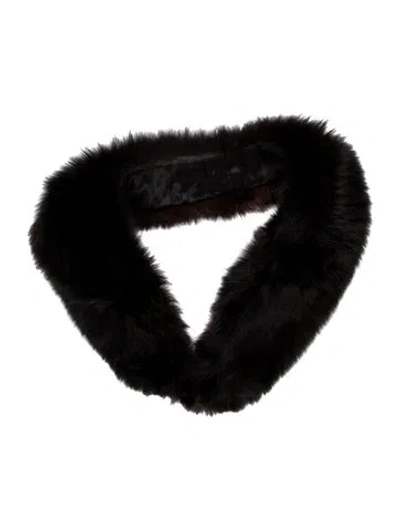 Pre-owned Fur Gray Fox Scarf In Black