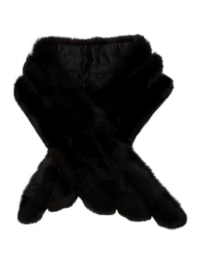 Pre-owned Fur Gray Fox Scarf In Brown
